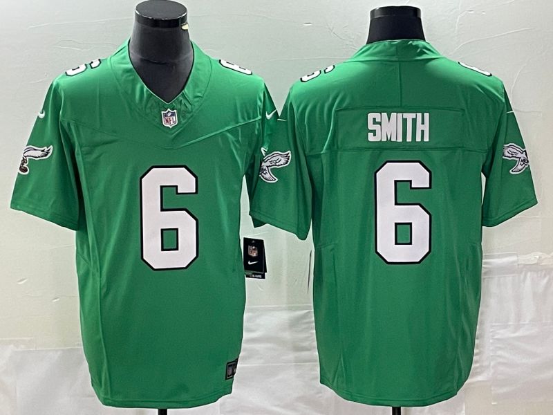 Men Philadelphia Eagles 6 Smith Green Nike Throwback Vapor Limited NFL Jersey